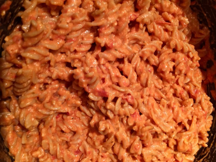 creamy pasta cooking